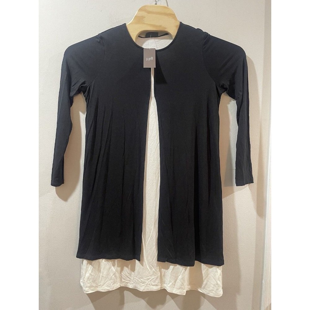 Womens J Jill Dress‎ Wearever Collection Midi Black White Career Comfort Small